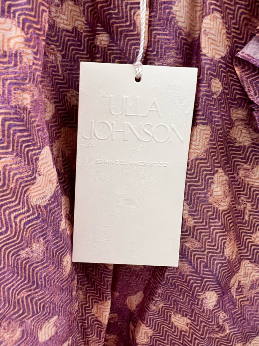 NWT Ulla Johnson Lavender Dot Print Manon Silk Top  Blouse Size 6 Short Sleeve. - Picture 6 of 12